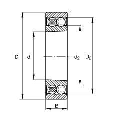 {(dio)S 2205-K-2RS-TVH-C3, (j) DIN 630 (bio)(zhn)Ҫߴ, FF 1:12ɂ(c)ܷ